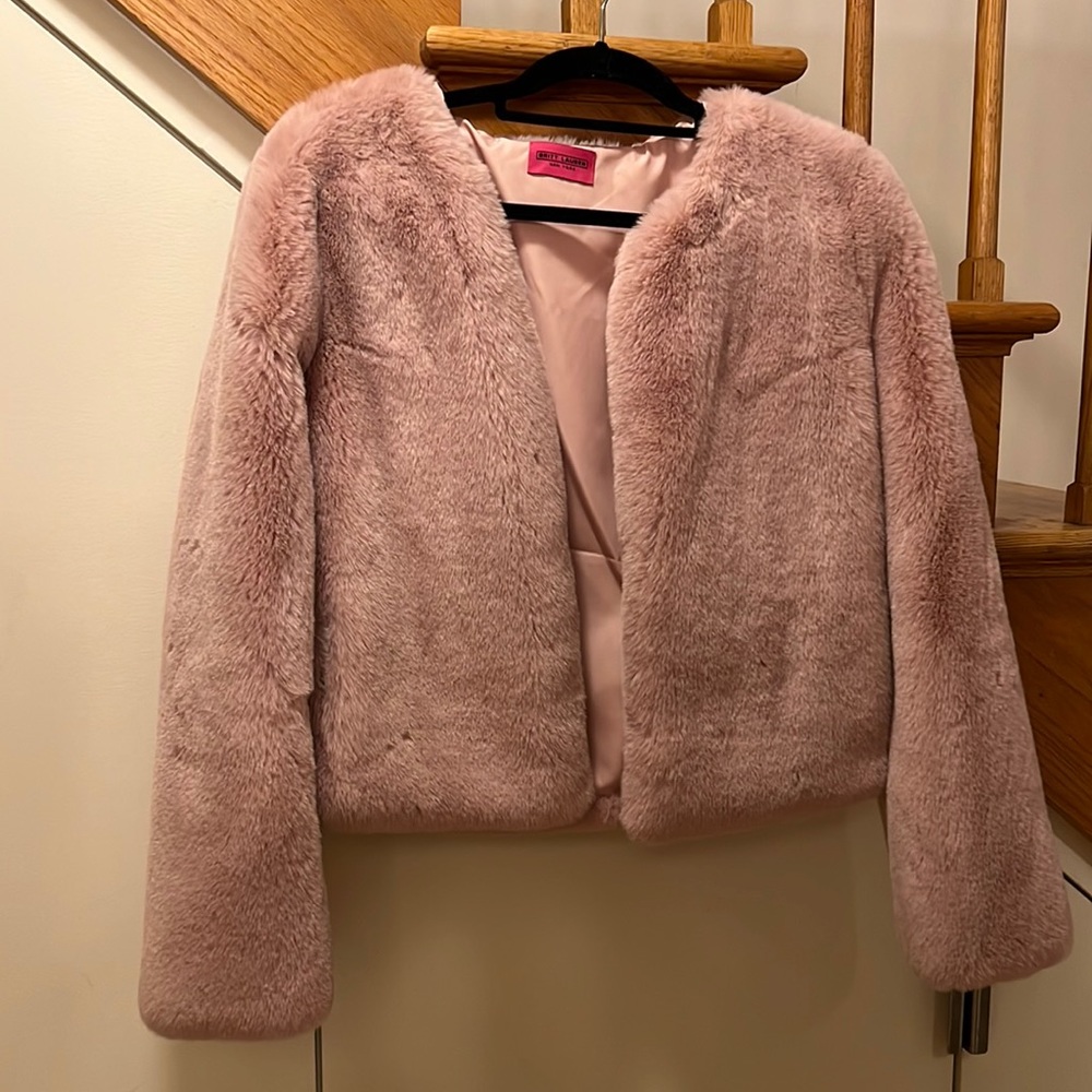 Light pink faux fur super soft coat